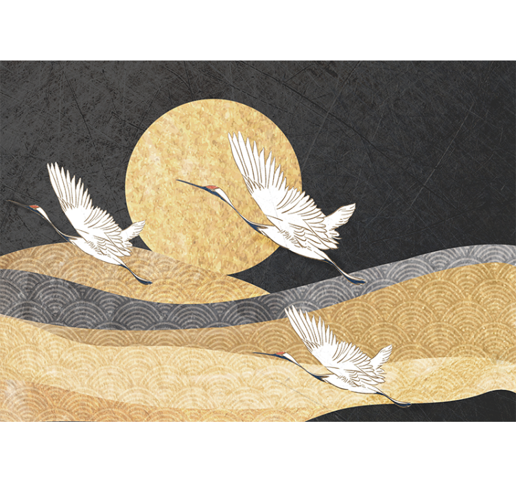 Oriental birds flying  Abstract Wall Murals - TenStickers