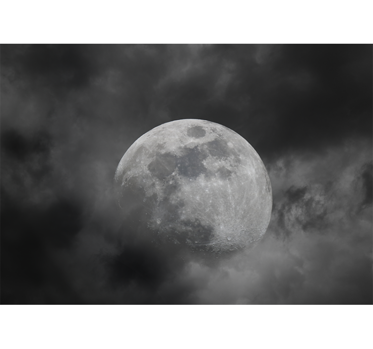 Space mural luminous moon silhouette - TenStickers