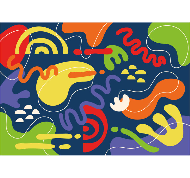 White lines colourful abstract Wall Murals - TenStickers