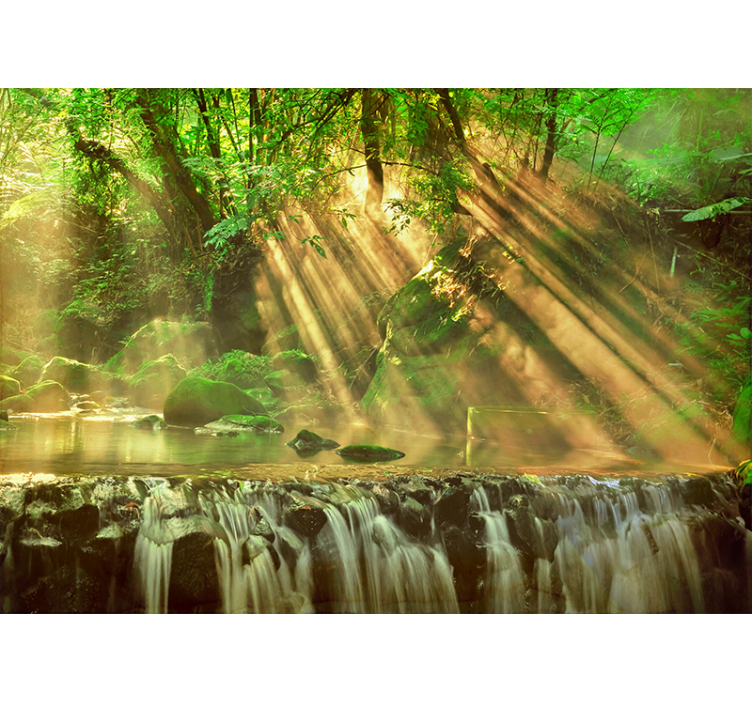 Nature wall mural flowing greenery design - TenStickers