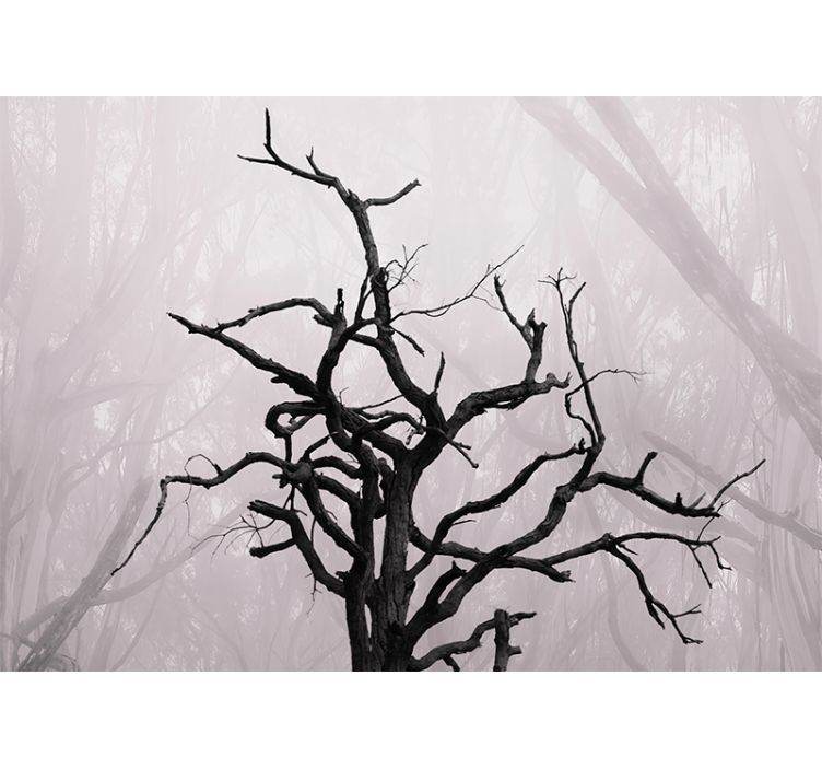 Tree mural intricate branches silhouette - TenStickers