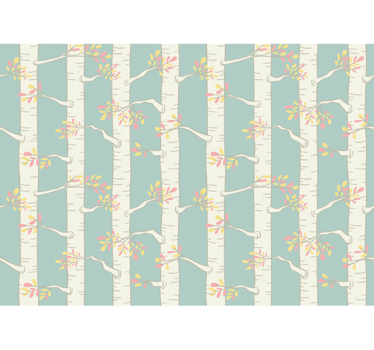 Birch forest scandinavian style Wall Mural - TenStickers
