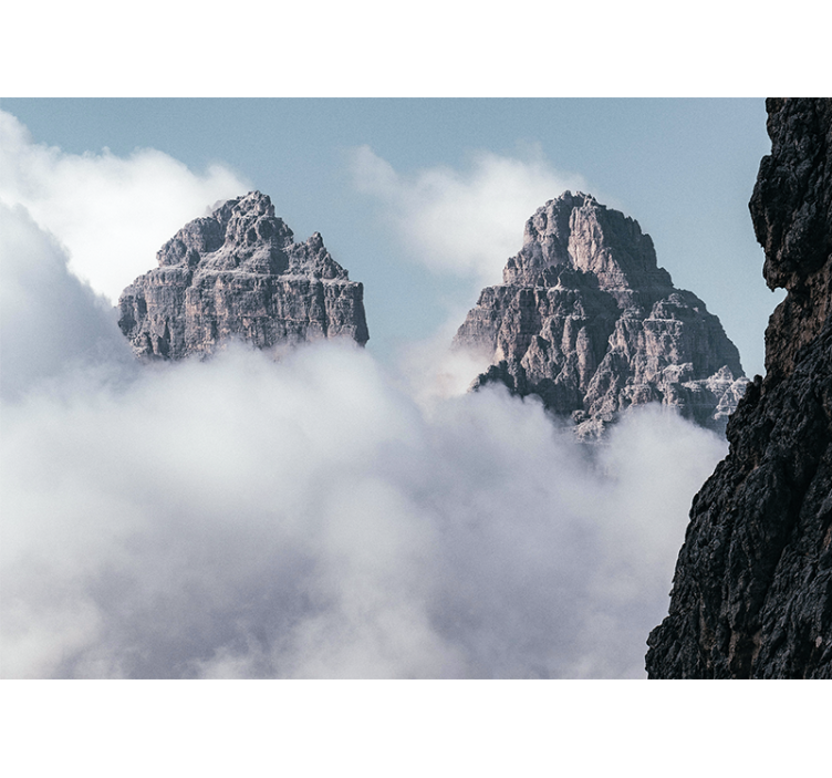 Clouds mountain top Mountain wall mural - TenStickers