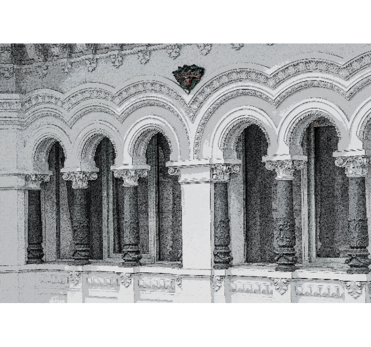 Classic art wall mural architectural arches detail - TenStickers