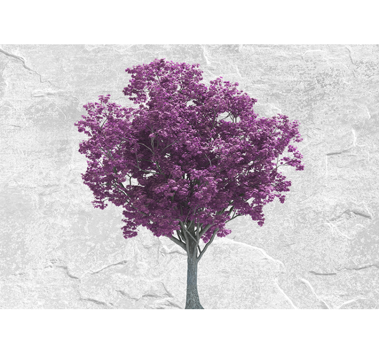 Flower mural purple tree blossoms - TenStickers
