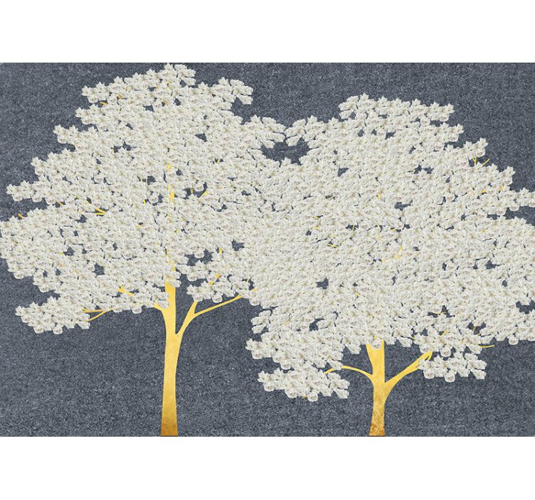 Tree mural with elegant tree silhouettes - TenStickers