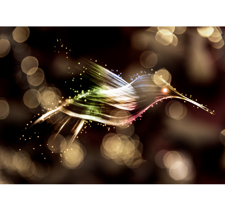 Neon Colored Hummingbird wall mural - TenStickers