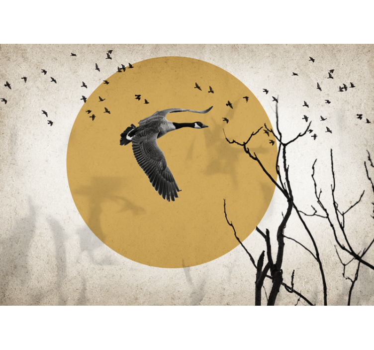 Animal wall mural flying goose silhouette - TenStickers
