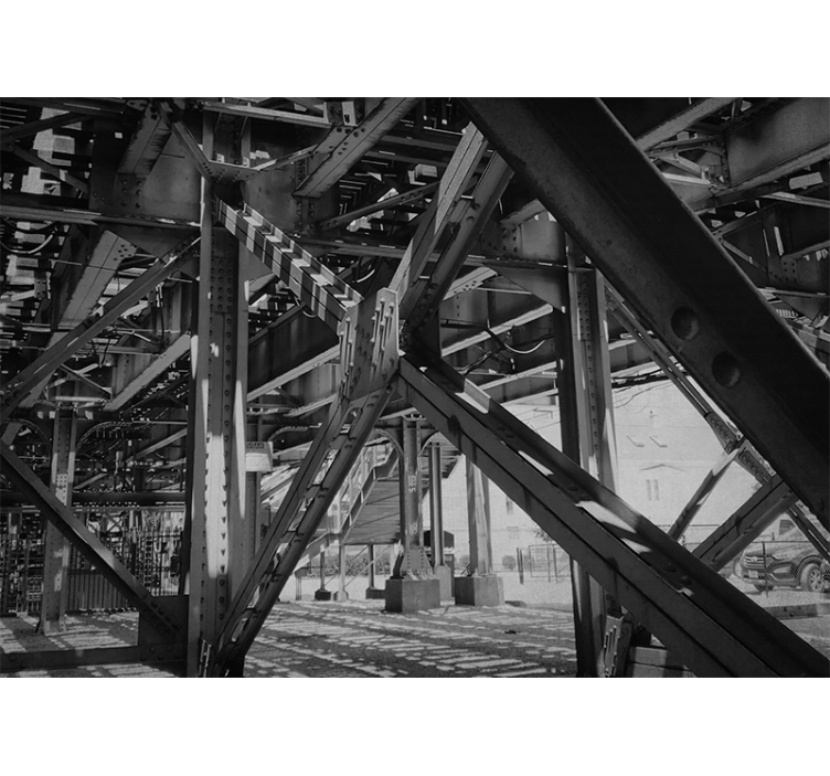 Industrial Building Black modern wall mural - TenStickers