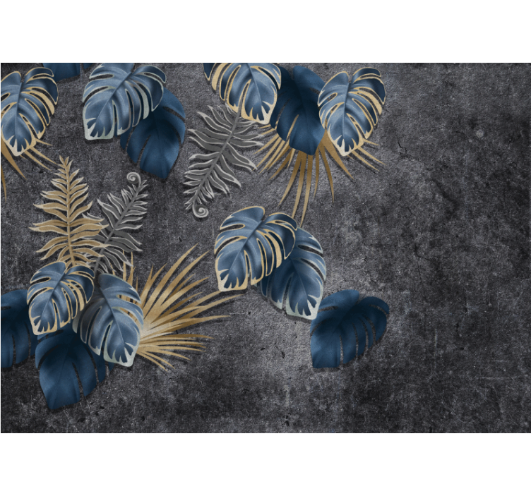 3D plants effect on concrete 3D wall mural - TenStickers