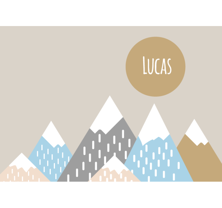 "Boho" mountains illustration Mountain mural - TenStickers