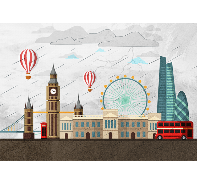 London wall mural london skyline journey - TenStickers