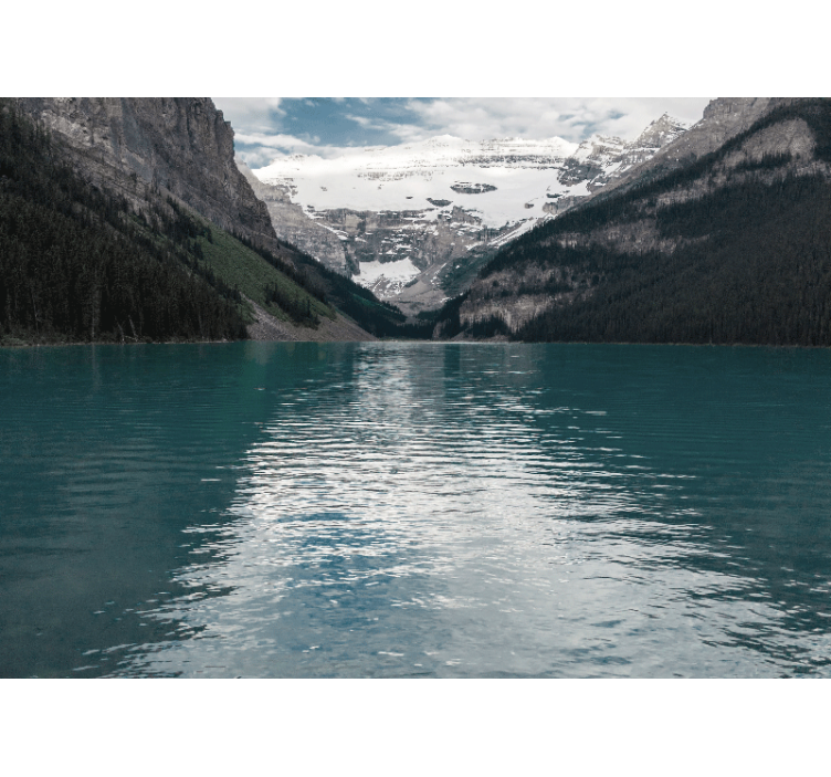 Landscape mural wallpaper majestic alpine lake - TenStickers