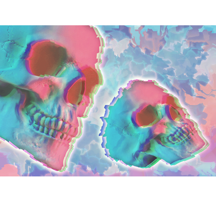 Psychedelic Death Head wall mural - TenStickers