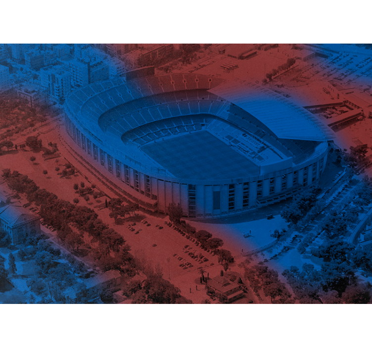 Barcelona football stadium city wall mural - TenStickers