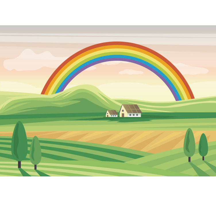 Rainbow Landscape children wall mural - TenStickers