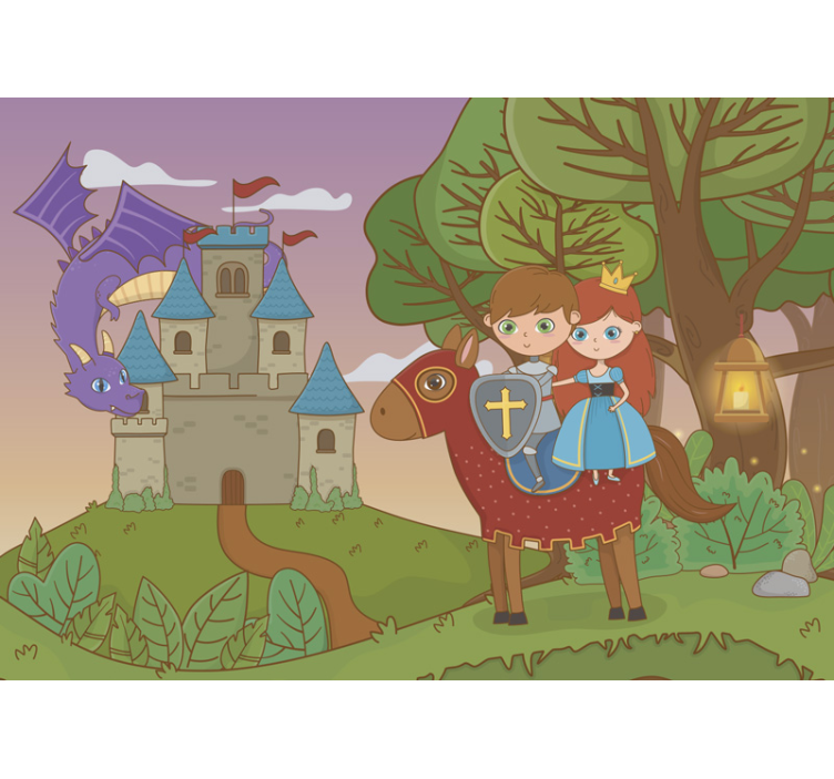 Saint George's tale children wall mural - TenStickers