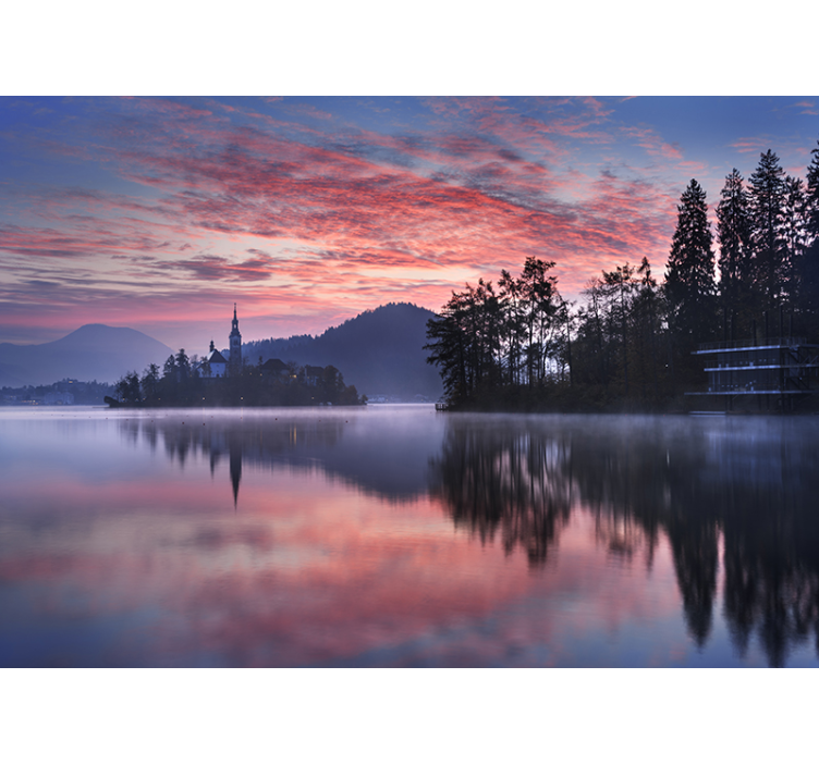 Landscape mural wallpaper lake bled serenity - TenStickers