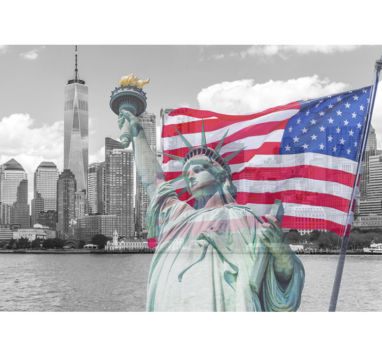 American flag New York wall mural - TenStickers