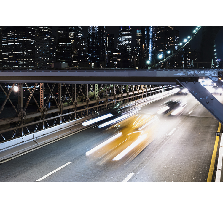 New york wall mural bridge and cars - TenStickers
