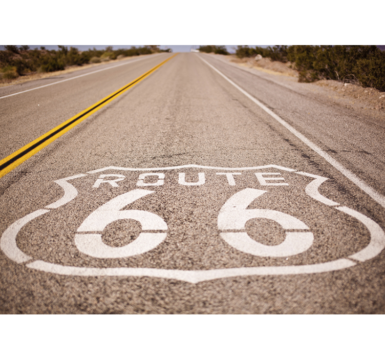 Iconic Route 66 city wall mural - TenStickers