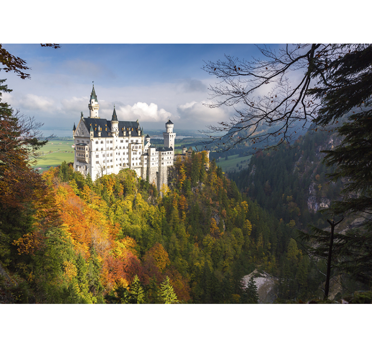 Landscape mural wallpaper majestic castle view - TenStickers