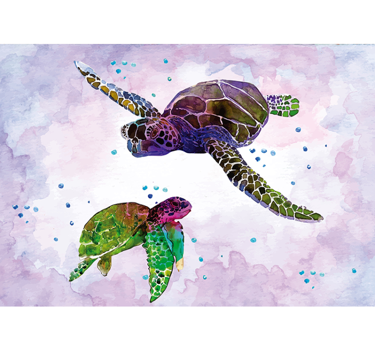 Animal wall mural colorful sea turtle - TenStickers
