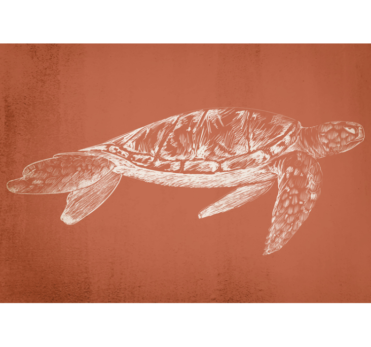 Animal wall mural turtle swimming gracefully - TenStickers