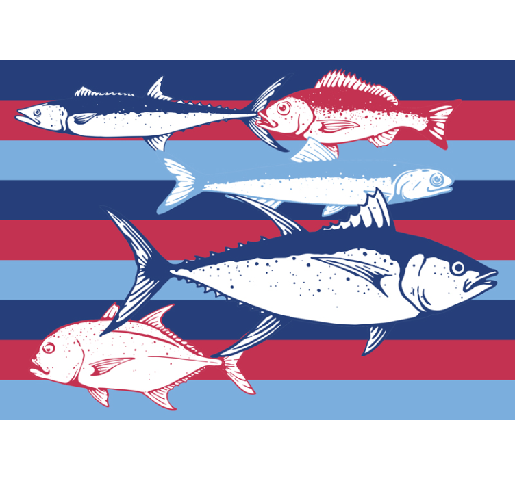 Animal wall mural fish pattern design - TenStickers