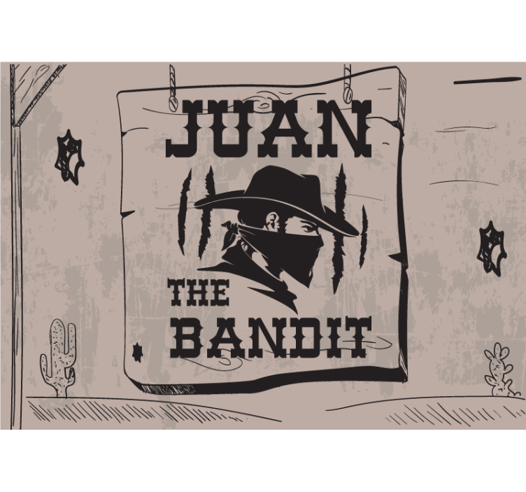 Mural quote personalized bandit theme - TenStickers