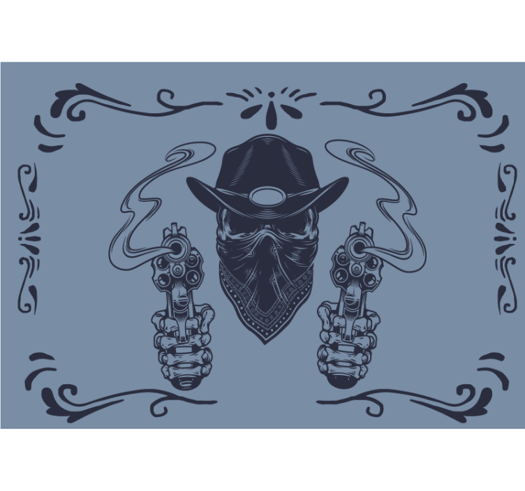 Vintage wall mural cowboy bandit showdown - TenStickers