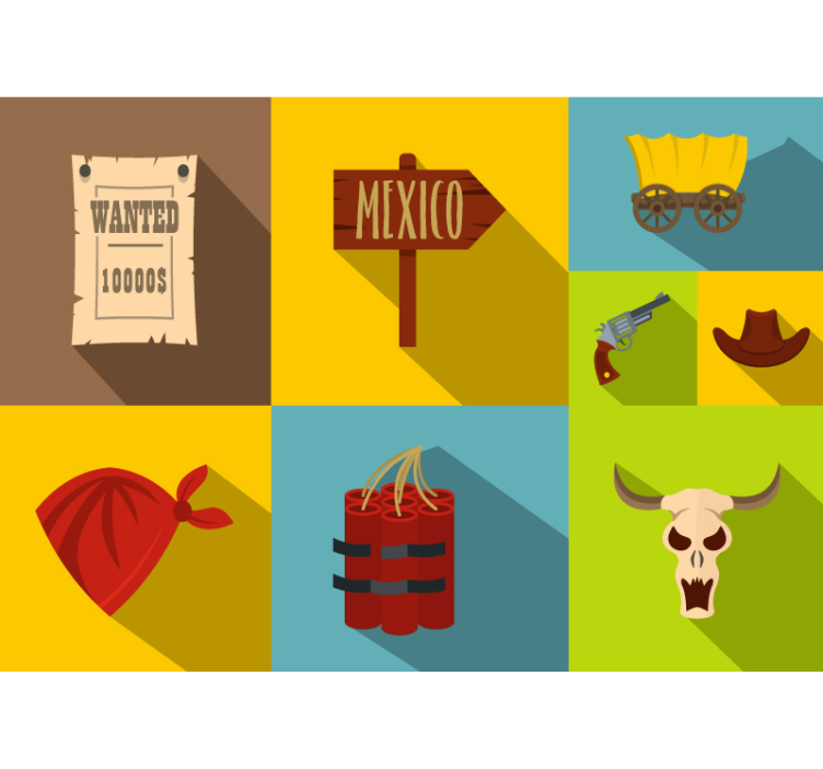 Children wall mural with a wanted mexico theme - TenStickers