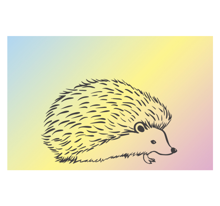 Porcupine drawn in lines  wall mural - TenStickers