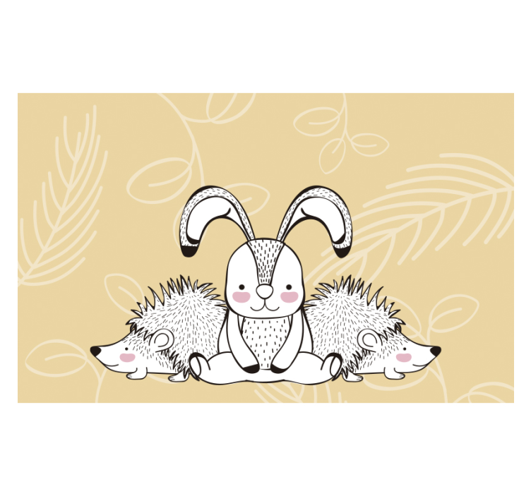 Porcupine and rabbits Wall Murals for Bedrooms - TenStickers