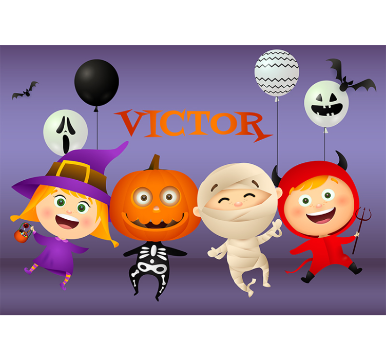 Halloween mural spooky fun pals - TenStickers