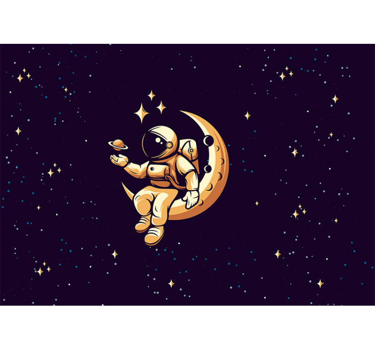 Fantasy wall mural cosmonaut in outer space - TenStickers