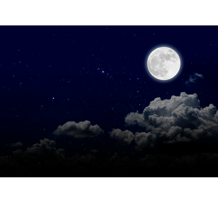 Sky mural moonlit starry night - TenStickers