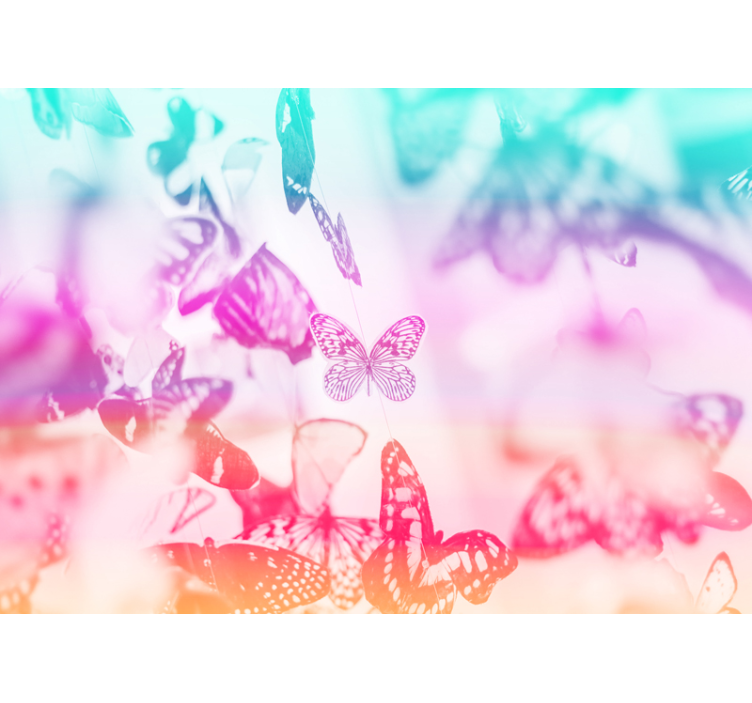 Flower mural butterfly garden design - TenStickers