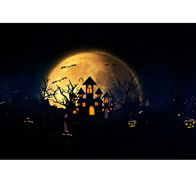 Scary foggy nightwith pumpkin wall mural - TenStickers