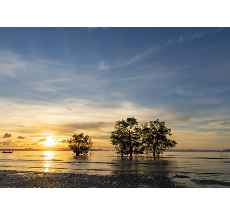 Serene Sunset landscape mural wallpaper - TenStickers