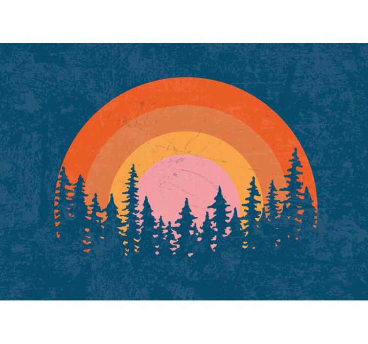 Retro forest rainbow vintage wall mural - TenStickers