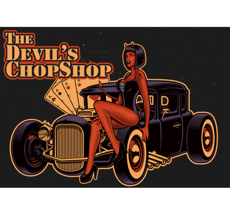 the devils chop shop woman on Car wall mural - TenStickers