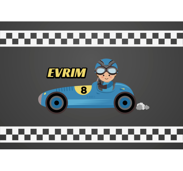 Cartoon Racing Car vehicle mural - TenStickers
