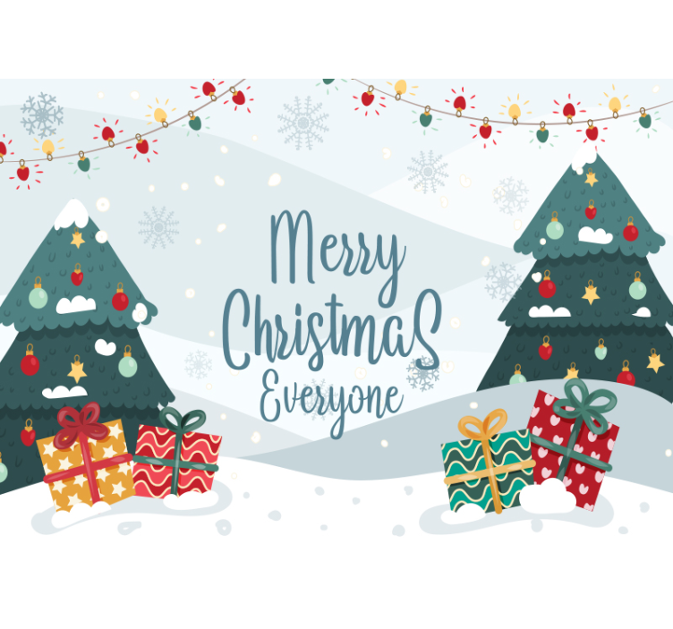 Christmas mural christmas tree gifts - TenStickers