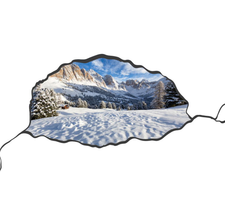 Icy Peak Scenery mountain wall mural - TenStickers