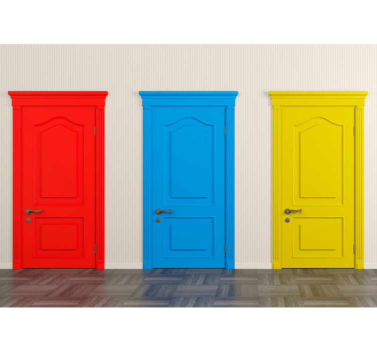 Colorful door designs wall mural - TenStickers
