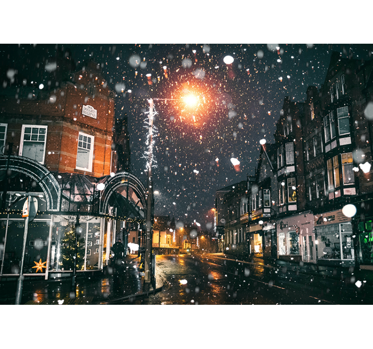 Festive Winter Scene christmas mural - TenStickers