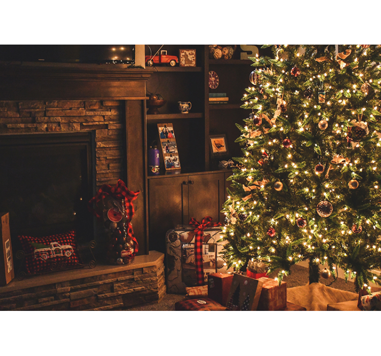 Christmas mural celebratory tree lighting - TenStickers