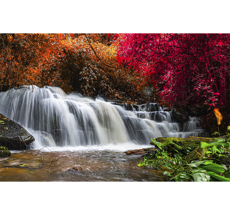 Autums leaves and waterfall Waterfall - TenStickers