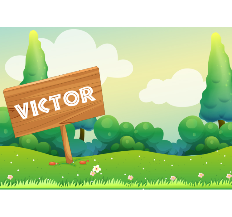 Playful Green Landscape children wall mural - TenStickers